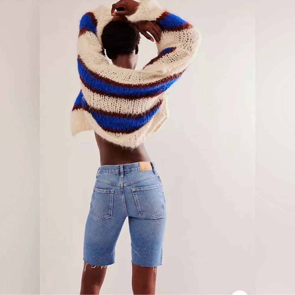 Free People We The Free Ghost Town‎ Denim Shorts 100% Cotton Blue Size 26